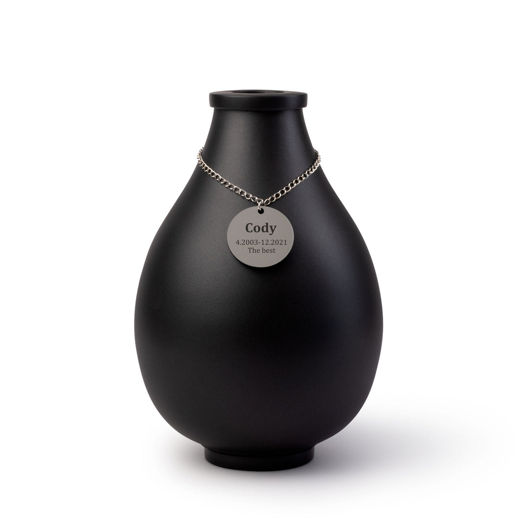 Memorial Vase Urn Black
