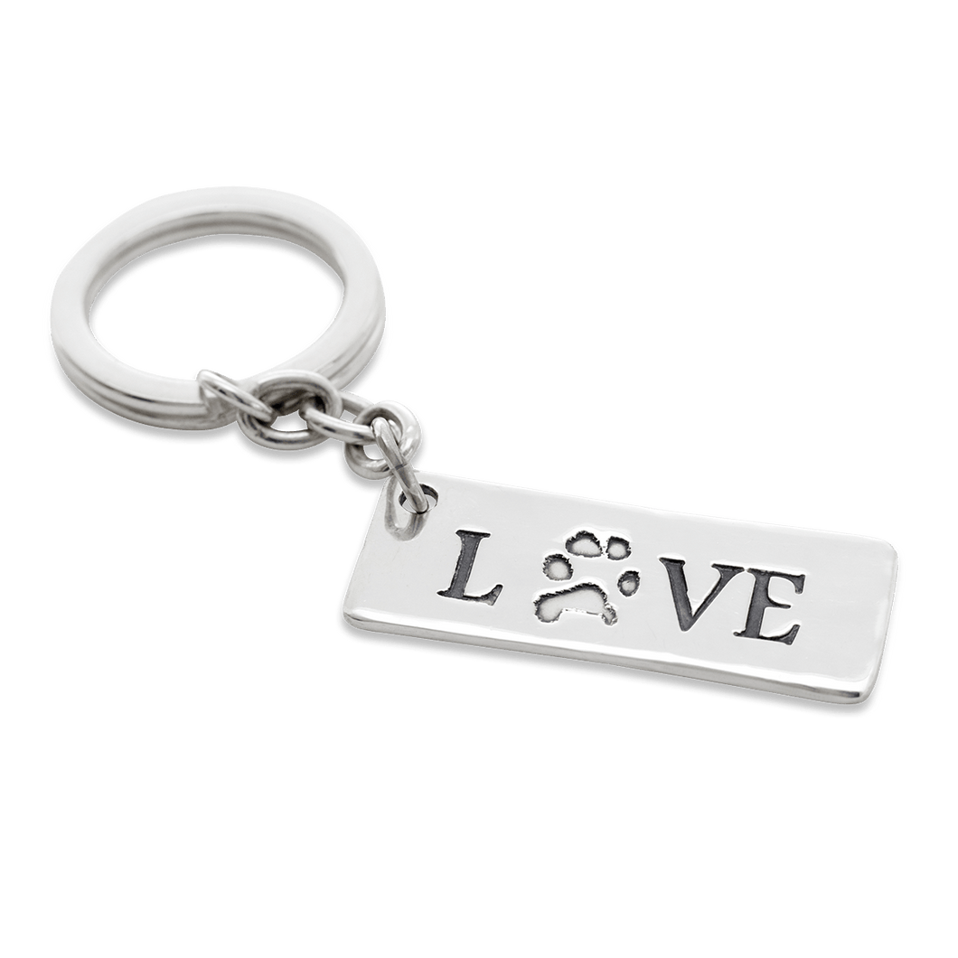 Silver Pet Prints Love Key Ring (SPP3)